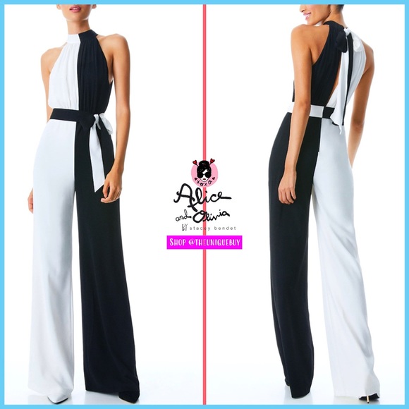 Alice + Olivia Pants & Jumpsuits Alice Olivia Thelma Black White